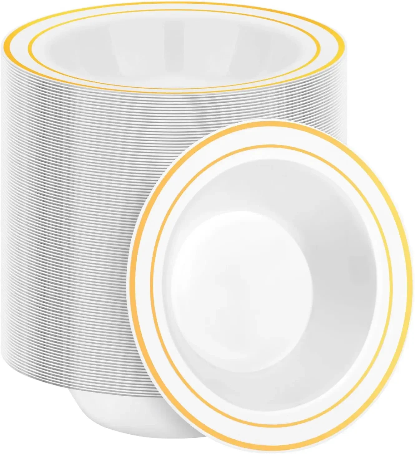 200 Pack 12oz Plastic Disposable Bowls, 3 Color Options