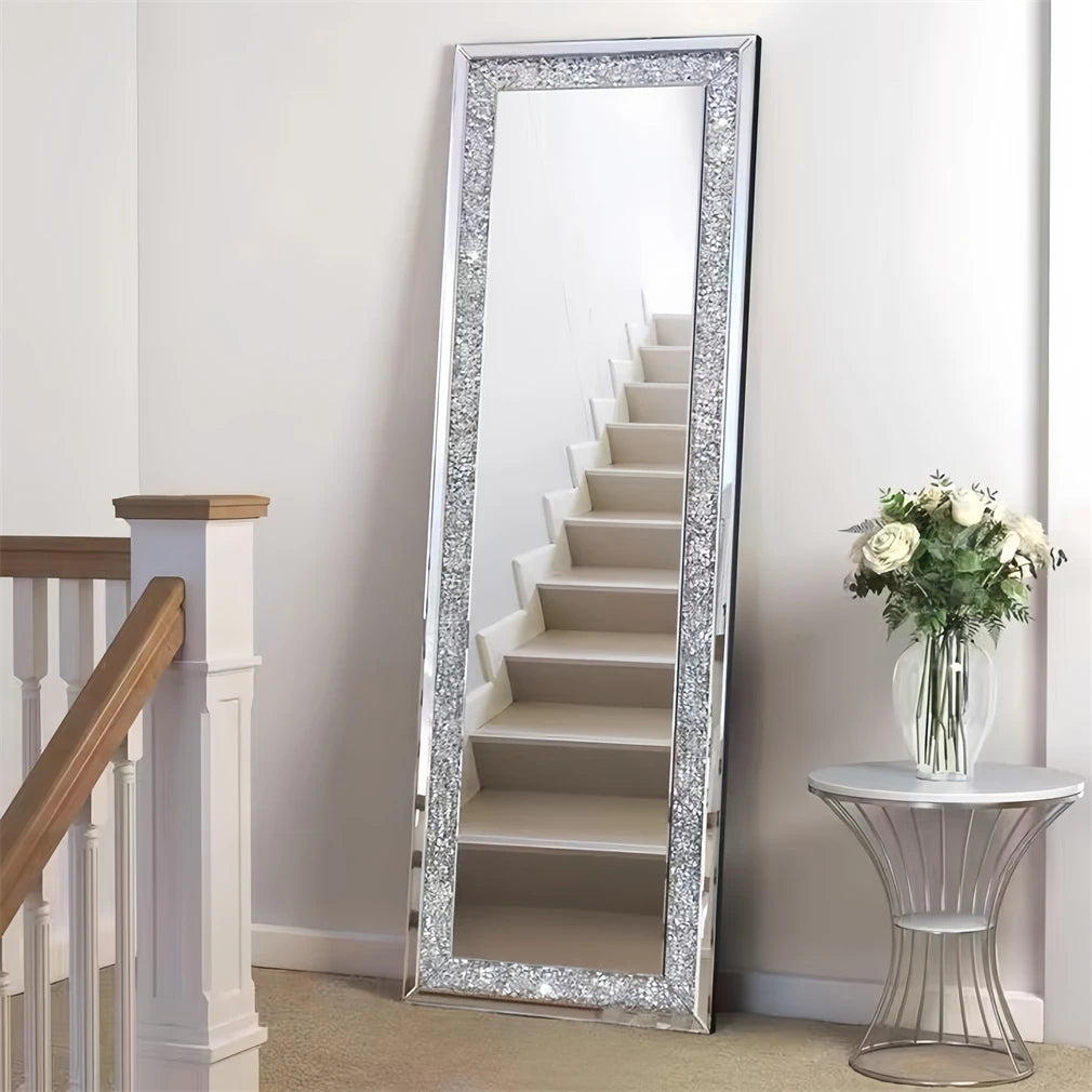 XXXL Decorative Crushed Diamond Full Length Wall Mirror