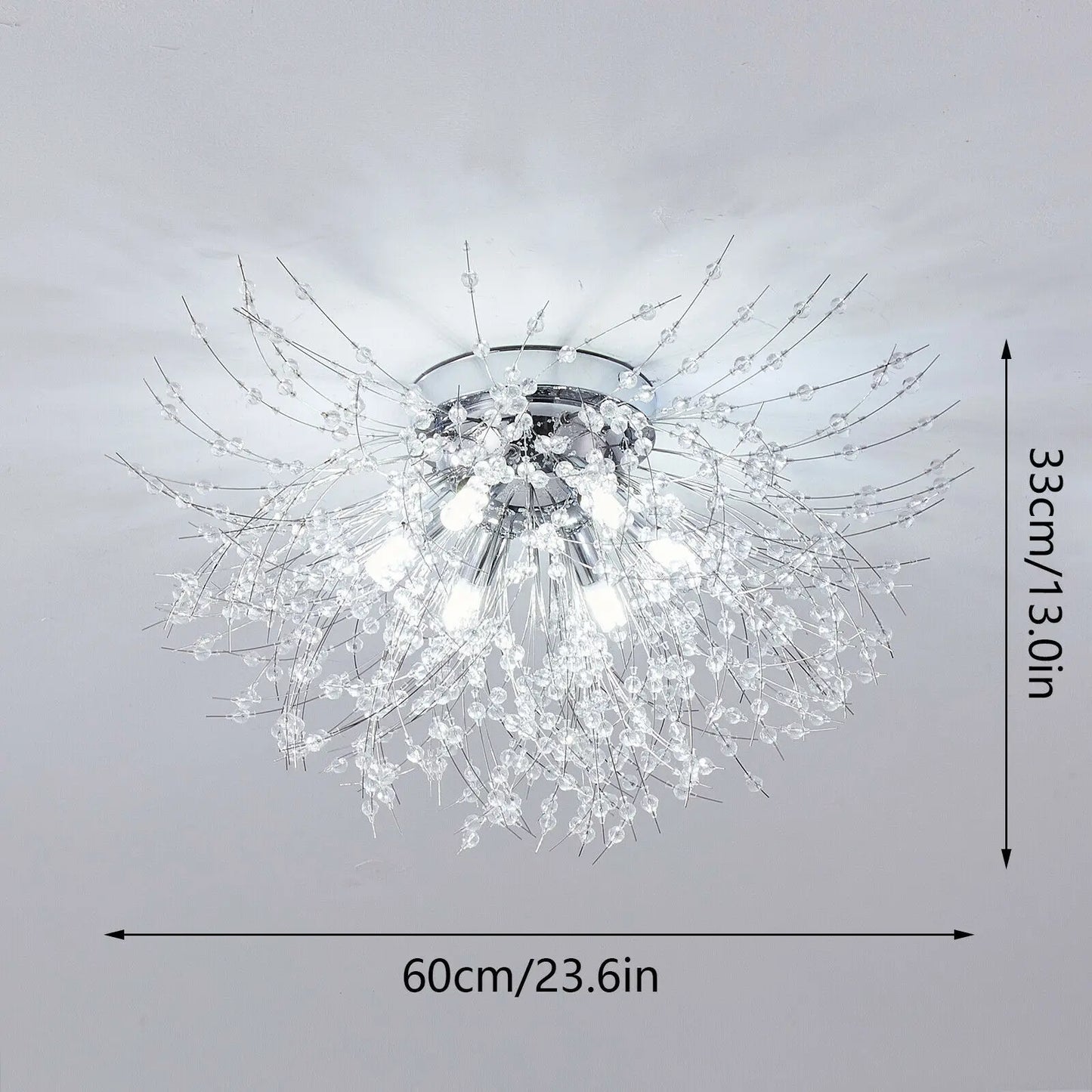Modern Dandelion Crystal Flush Mount Ceiling Light