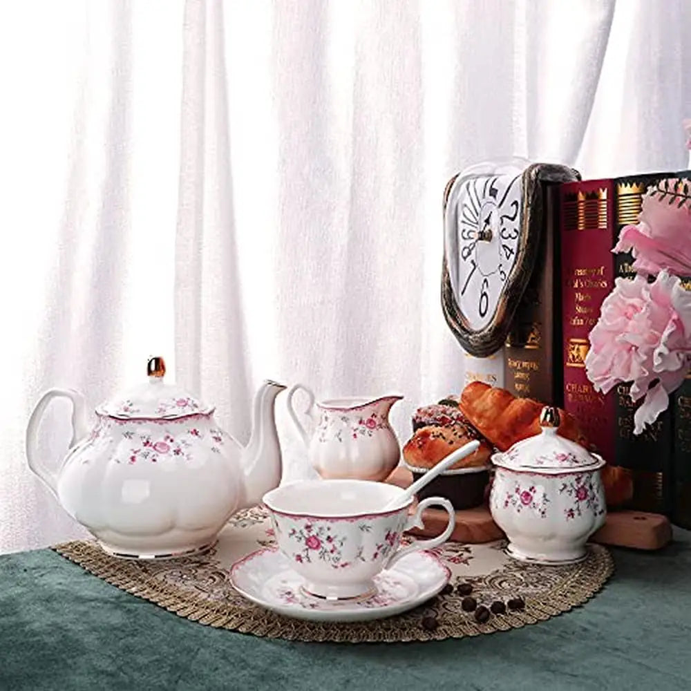 Vintage Floral Porcelain Tea Cup and Saucer Set