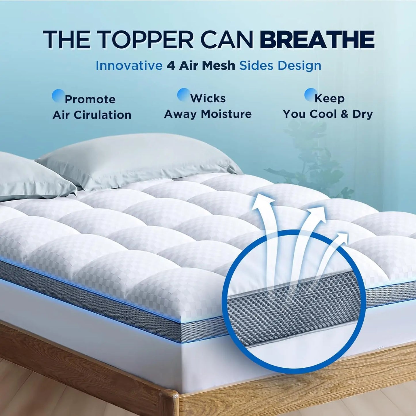 2-Inch Premium Plush Pillow Top Memory Foam Mattress Topper, Size Optional