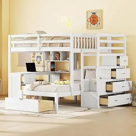 Harper & Bright Designs Full Over Twin Bunk Bed