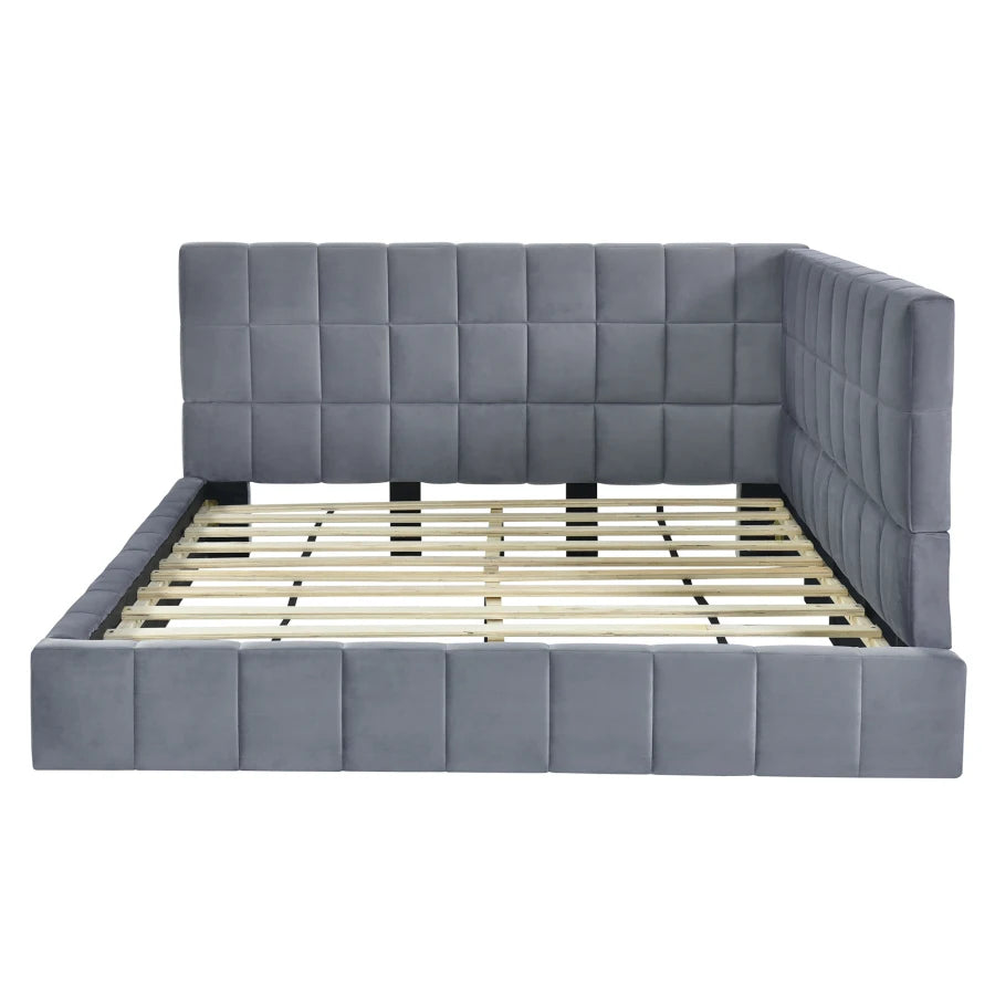 Gray Full Size Modern Upholstered Daybed/Sofa Bed Frame