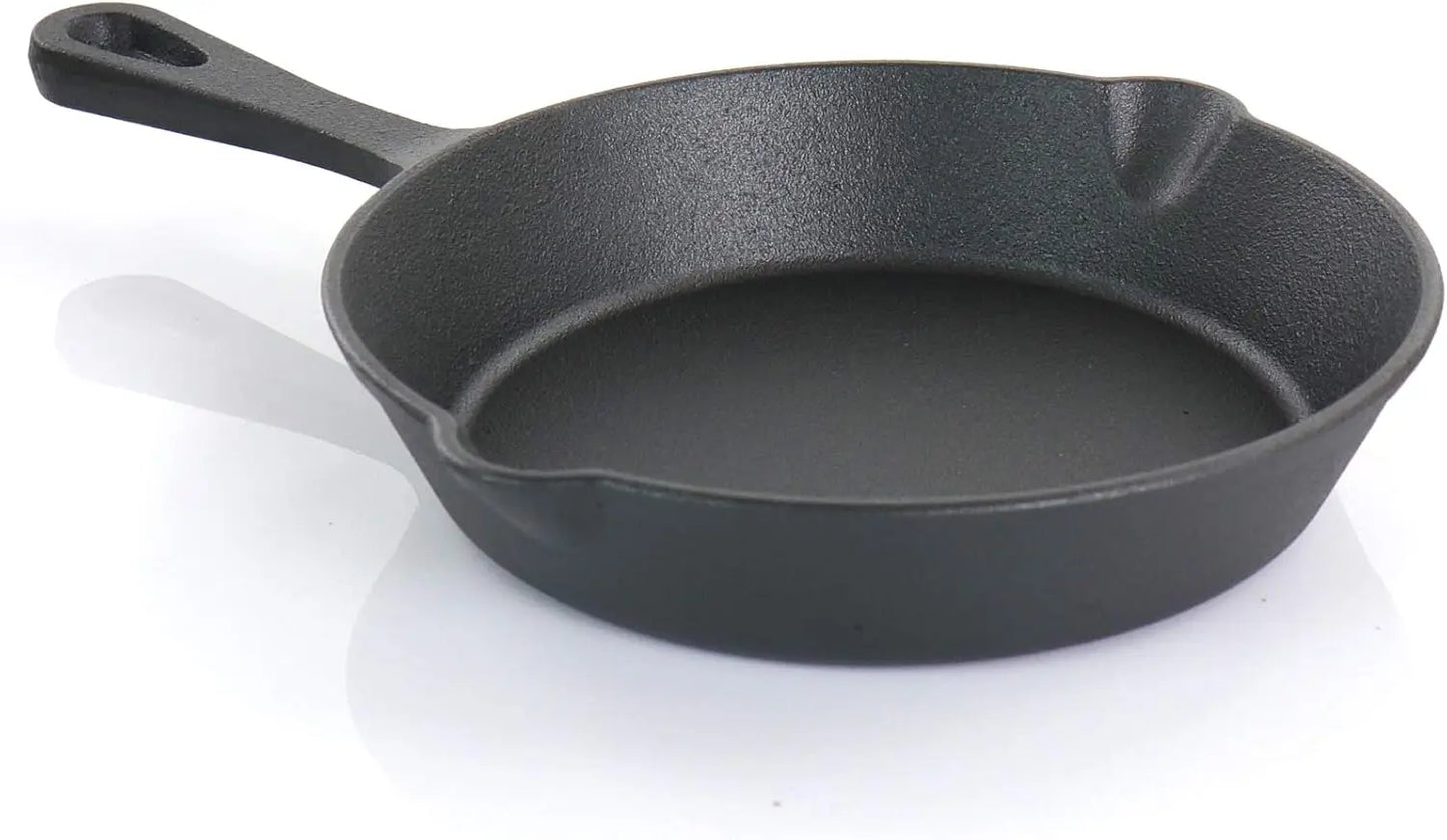 MegaChef 5 Piece, Pre-Seasoned, OVEN SAFE, Cast Iron Cookware Set, Black