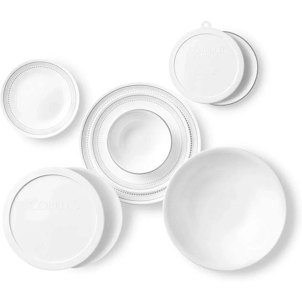 78-Piece, Service for 12, Triple Layer Glass Dinnerware Set