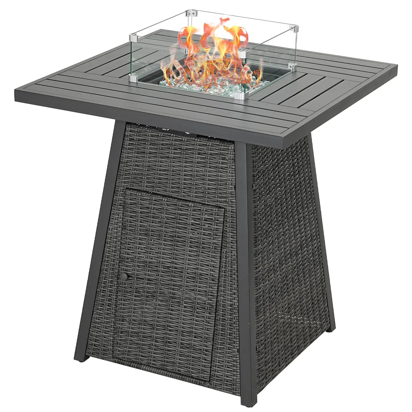36" Square Bar High Outdoor Fire Pit Table