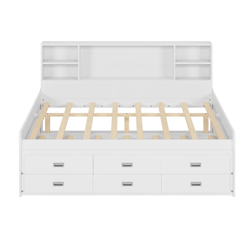 Full Size Daybed with Storage Bookcase Headboard