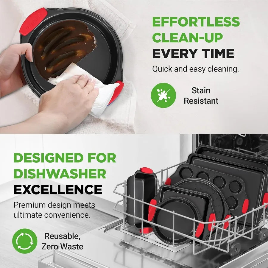 8 Piece Deluxe Non-Stick Baking Pans Set