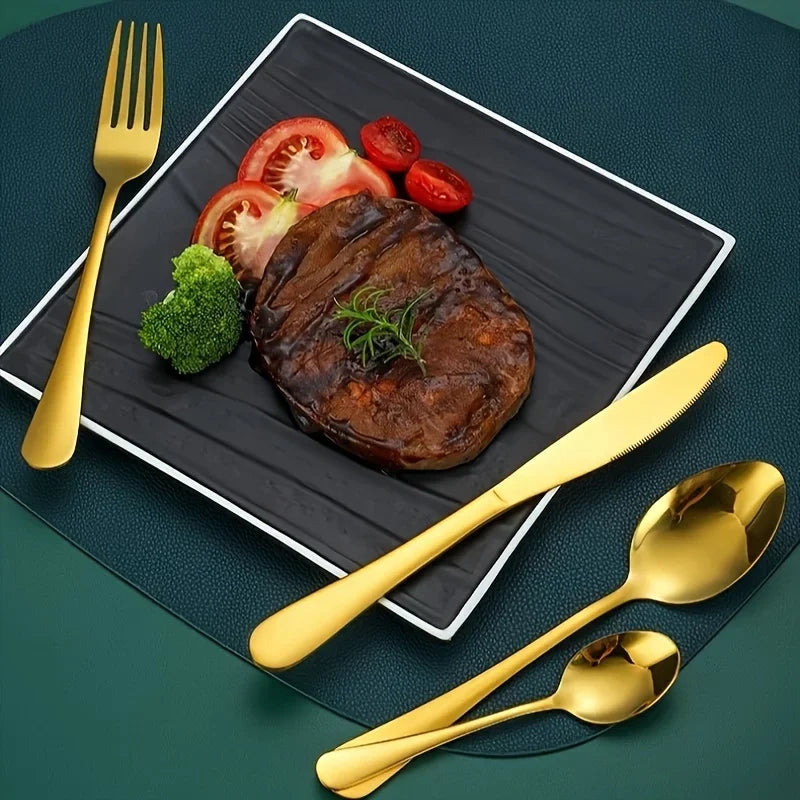24-Piece Stainless Steel Cutlery Set - Durable Stylish Design - Perfect for Home Dining