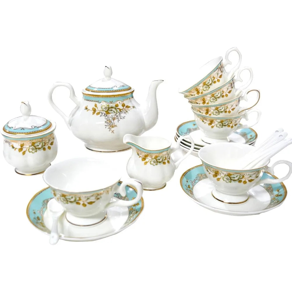 21-piece Vintage Porcelain Party Tea Set
