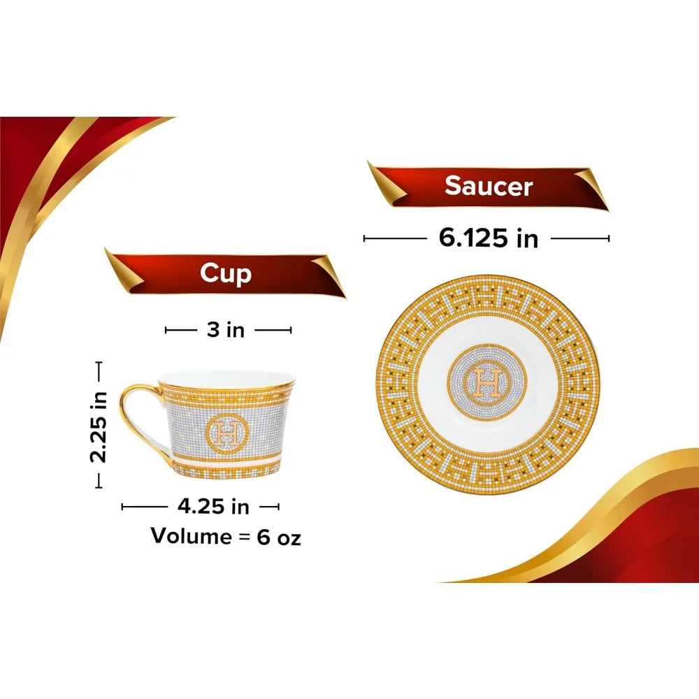 Luxurious 12 Piece Royalty Porcelain Tea Set