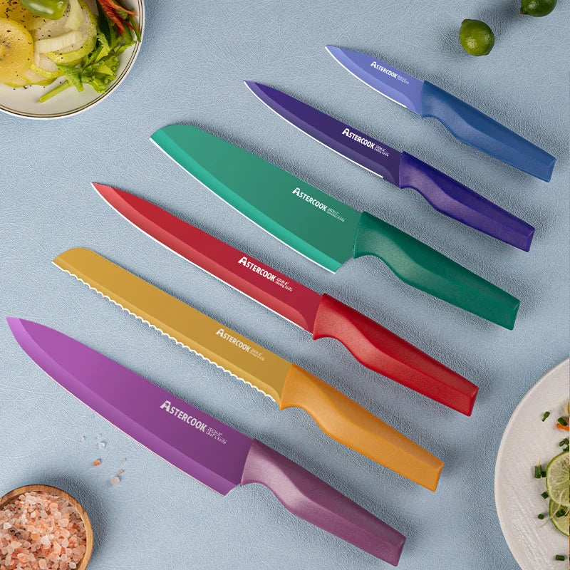 12 Pcs Color-Coded Kitchen Knives Set