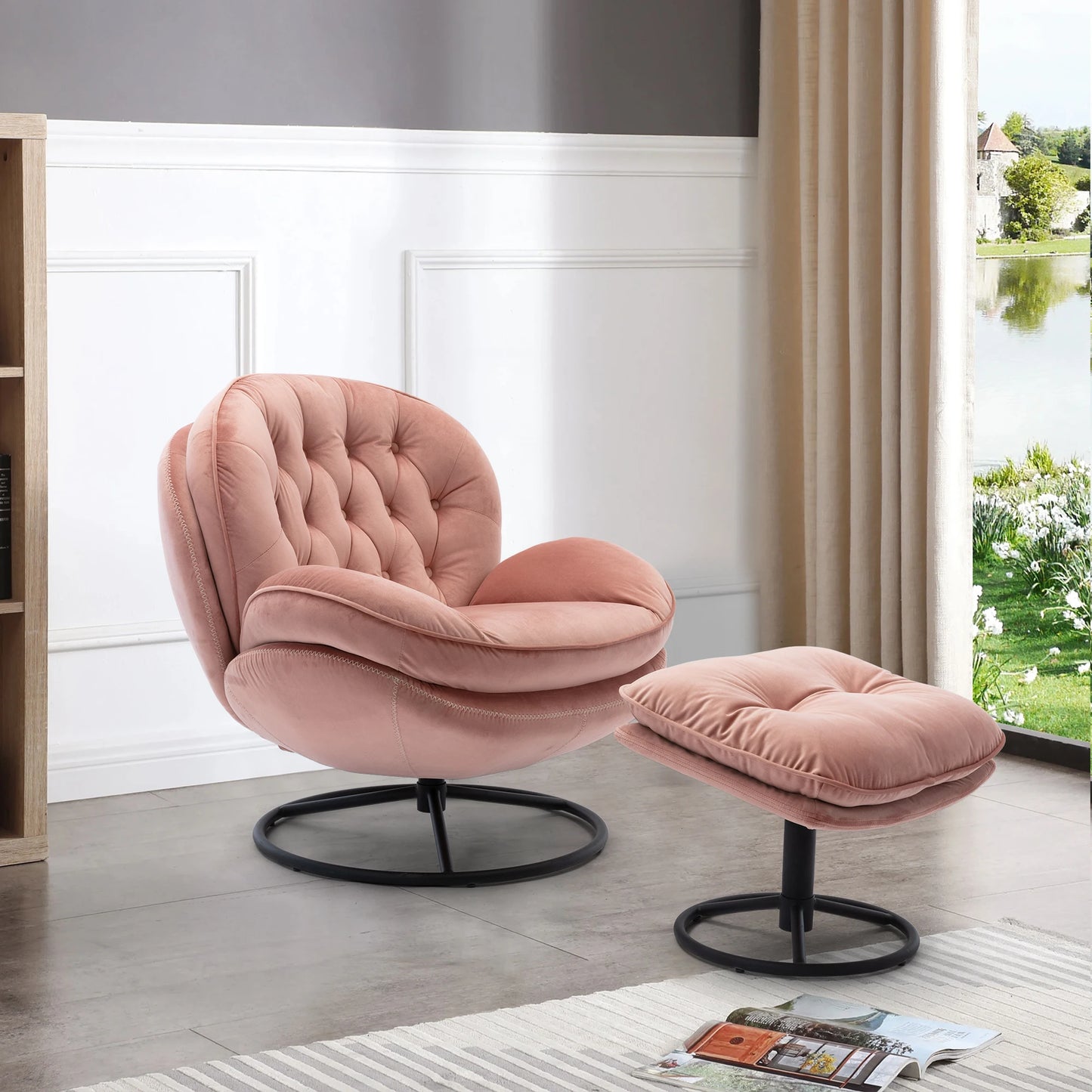 Accent Lounge Chair with Ottoman