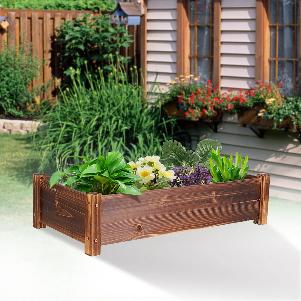 Large Rectangular Wooden Outdoor Planter