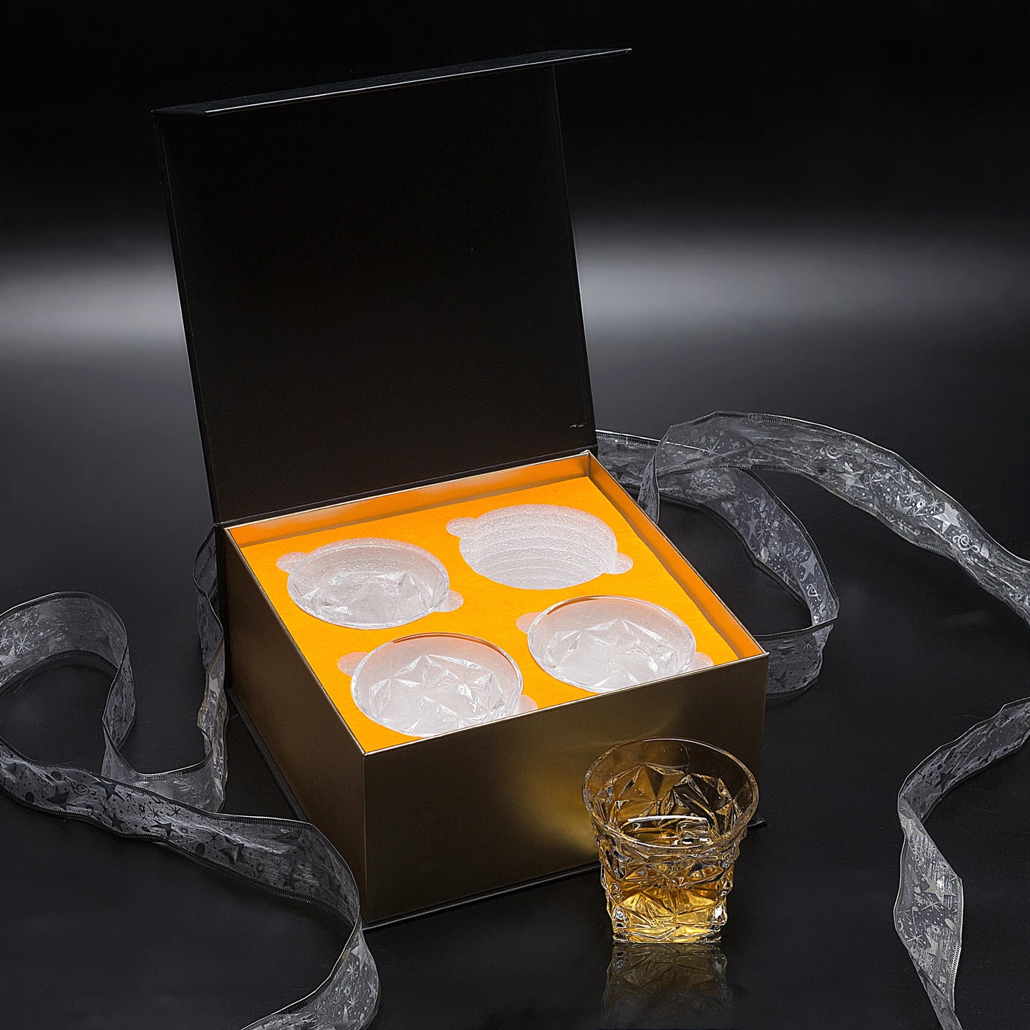 KANARS 9 Oz Crystal Whiskey Glasses, Set of 4 with Gift Box