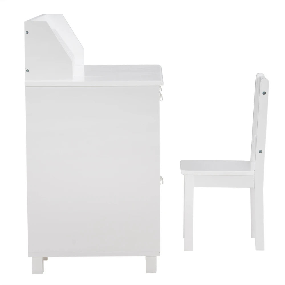 White, Easy Assemble, Scratch Resistant Student Table and Chair Set