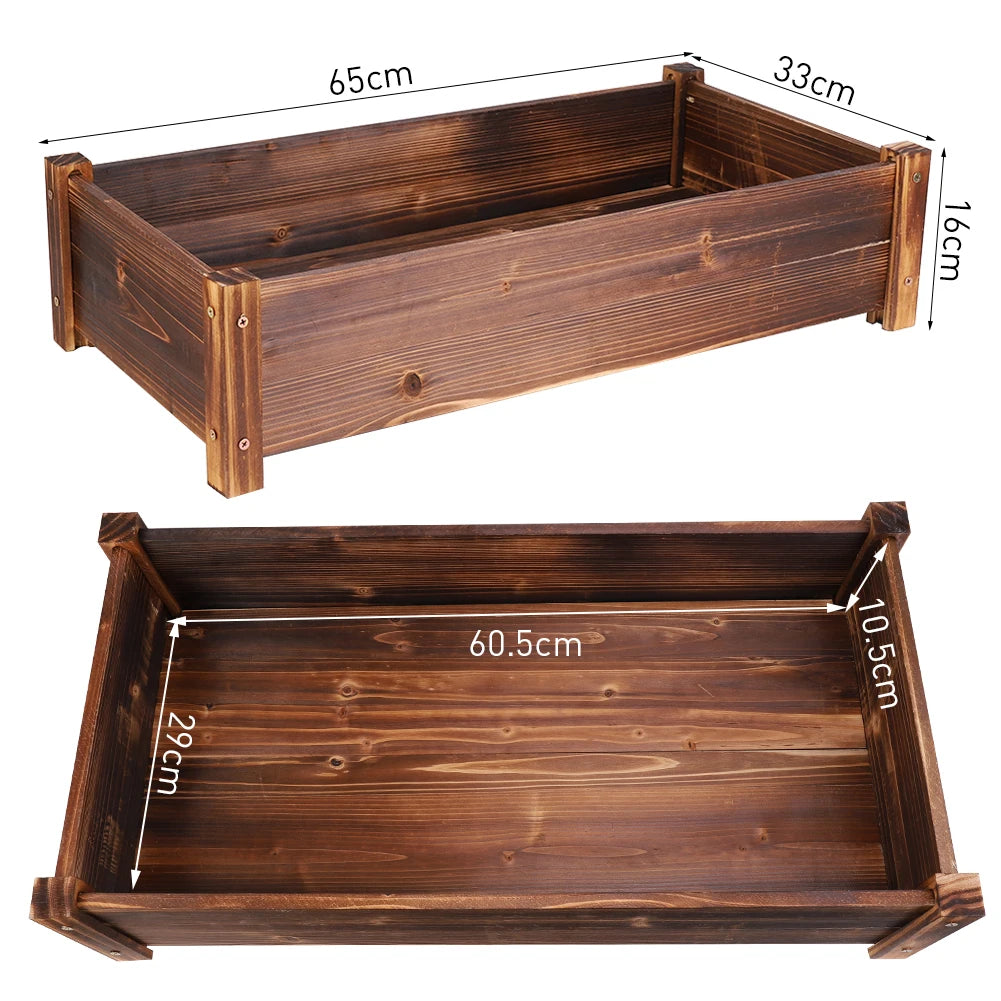 Large Rectangular Wooden Outdoor Planter