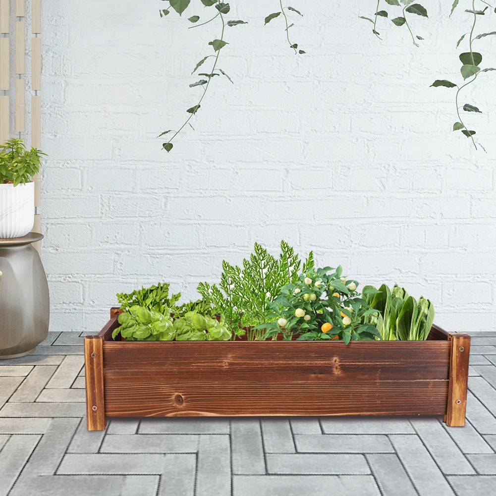 Large Rectangular Wooden Outdoor Planter