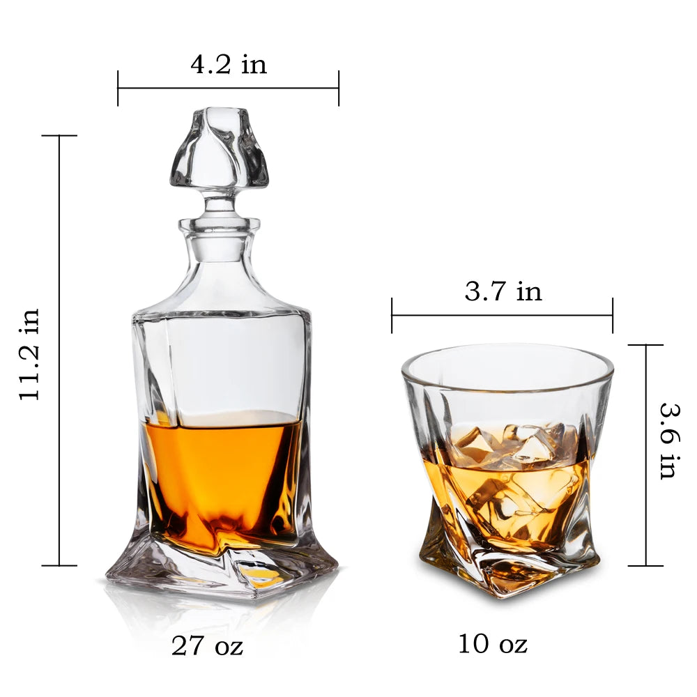 Whiskey Decanter Set Liquor Bottle Carafe with 6* Glasses