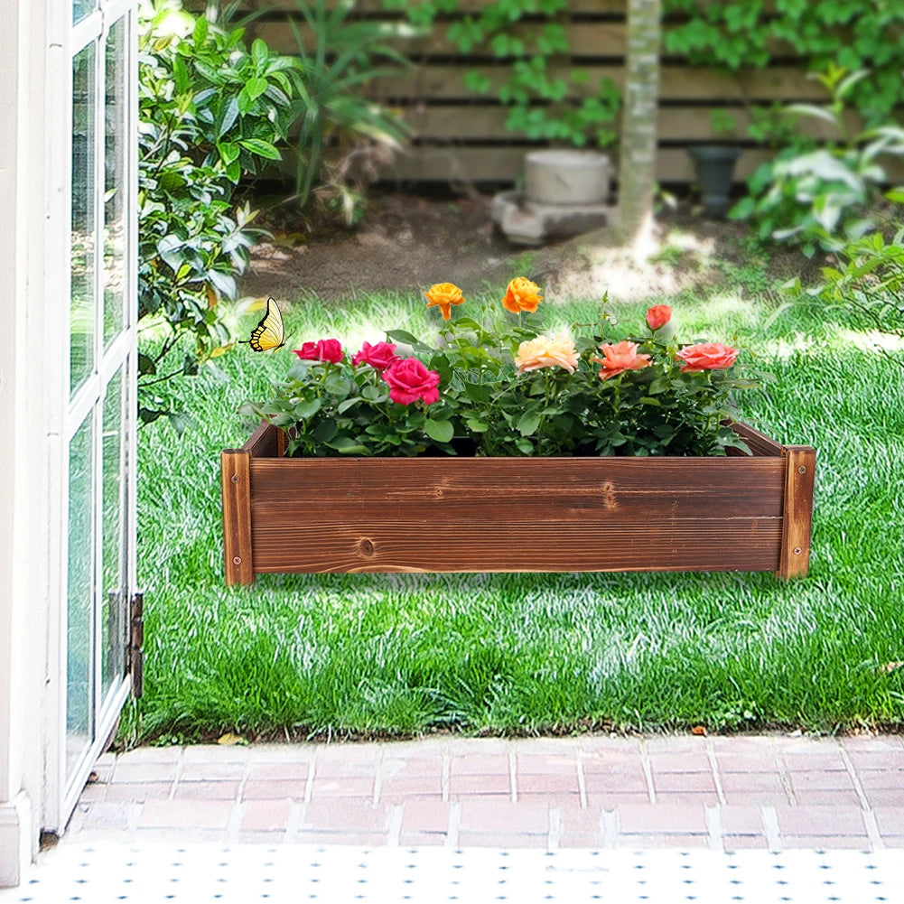 Large Rectangular Wooden Outdoor Planter