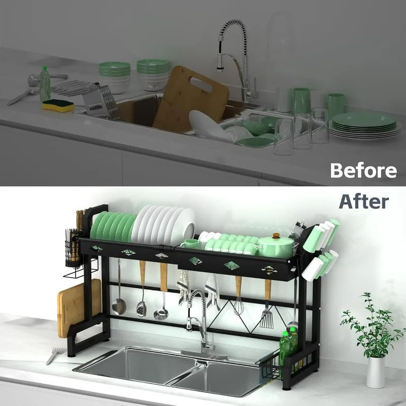 Adjustable (22" to 35.6") Over The Sink Dish Drying Rack