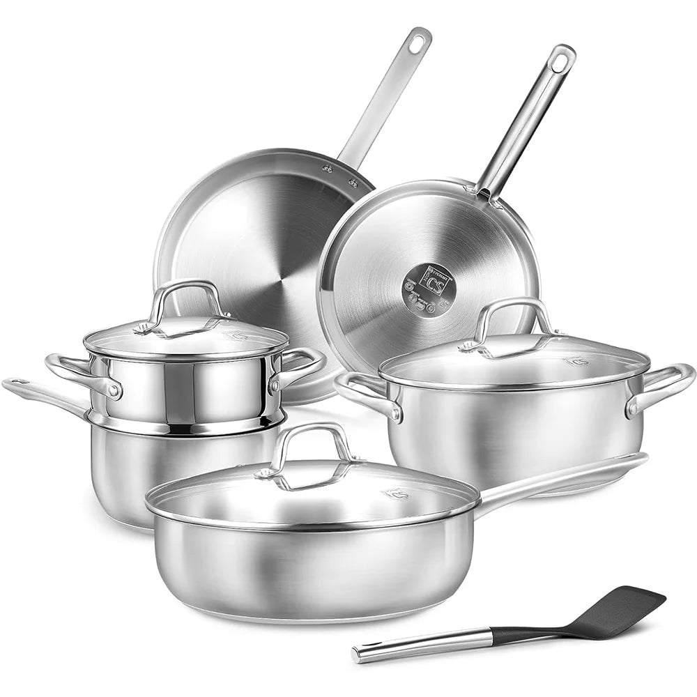 10pc Premium Stainless Steel Cookware Set