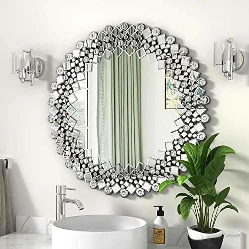 Mosaic Design Round Decorative Wall Mirror