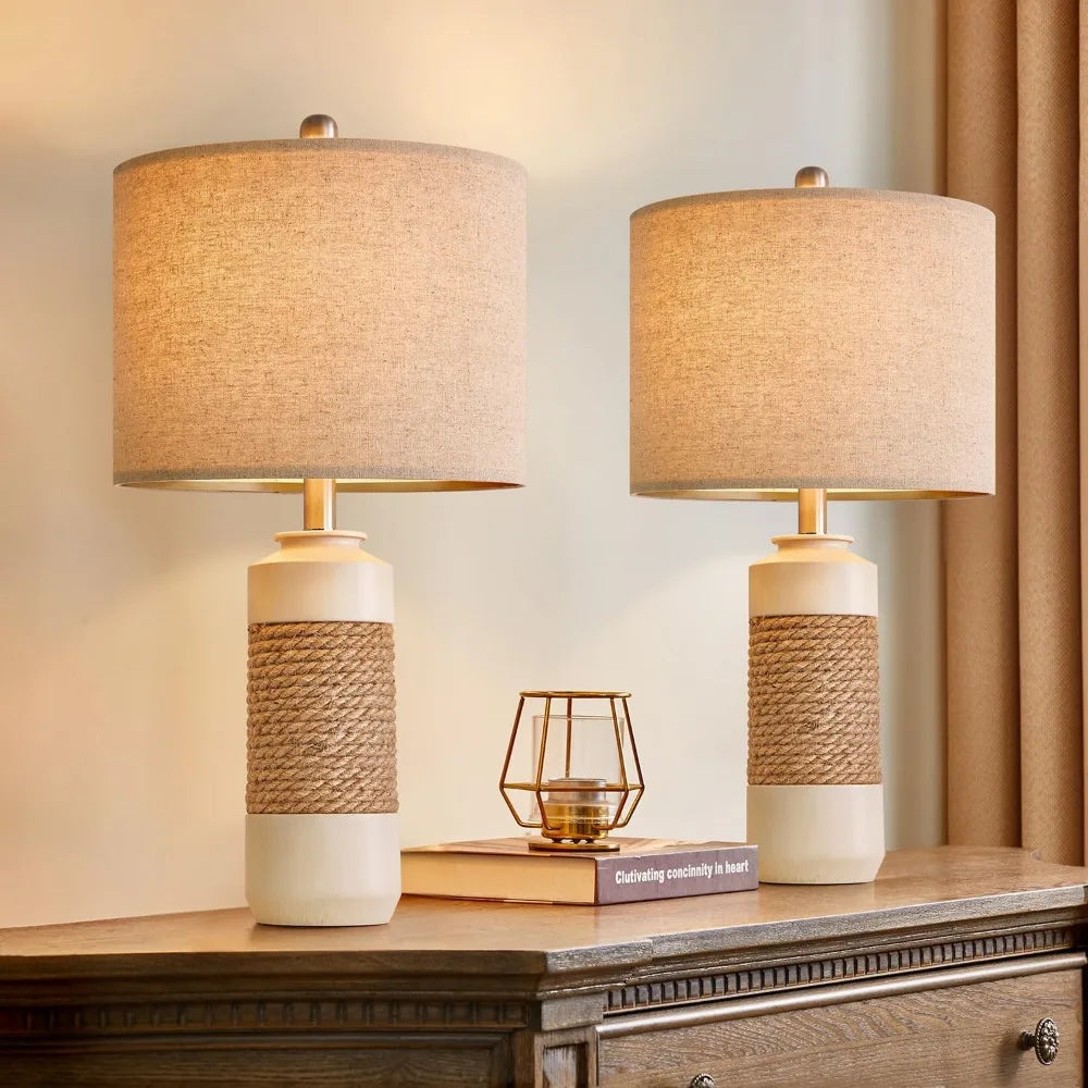 Set of 2 19” Boho Table Lamps