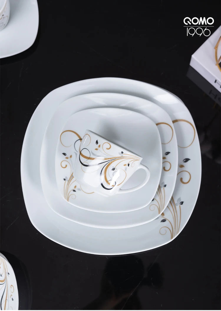 12/28-Piece Porcelain Dinnerware Set For 4