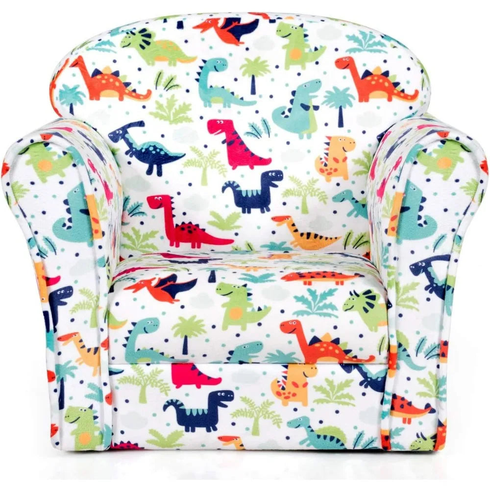 Children's Sofa Armrest Chair with Dinosaur Pattern, W/Sturdy Construction