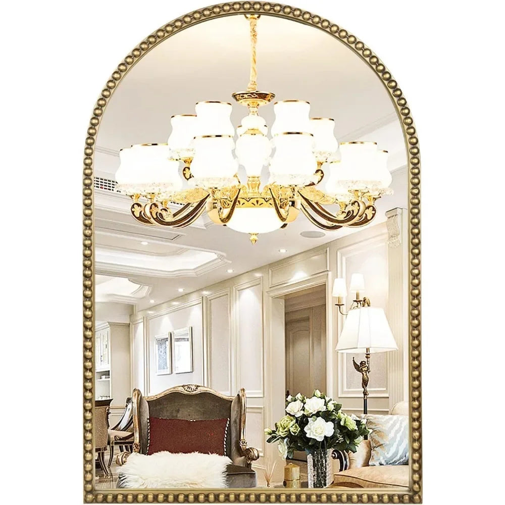 Decorative Beaded Metal Frame Accent Mirror, 30"x40"