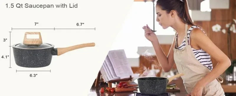 12pcs Nonstick Granite Cooking Set