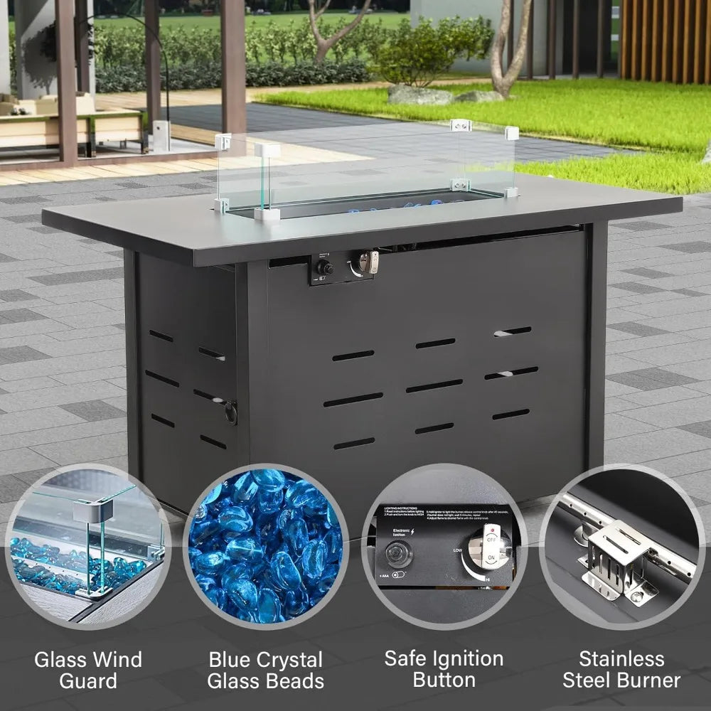 4 Piece Patio Set w/45 Inch Fire Pit Table