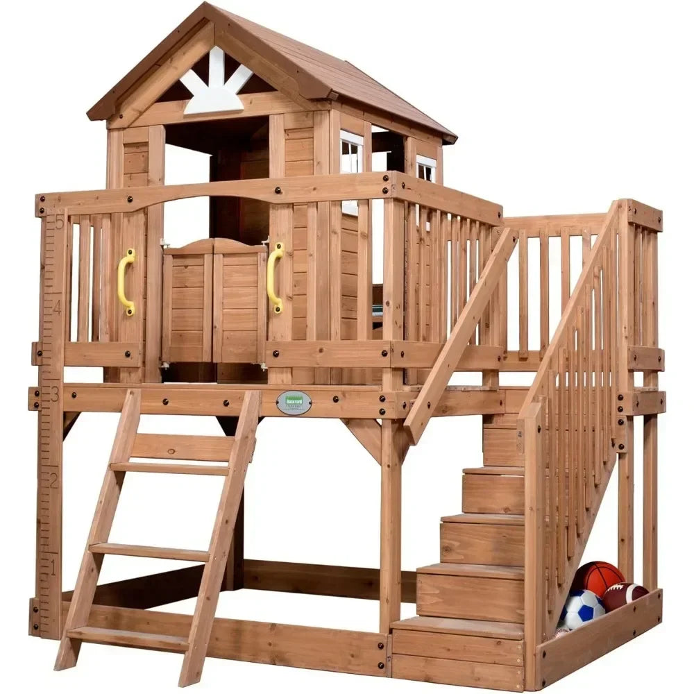 Upper Deck Cottage Style All Cedar Wooden Playhouse