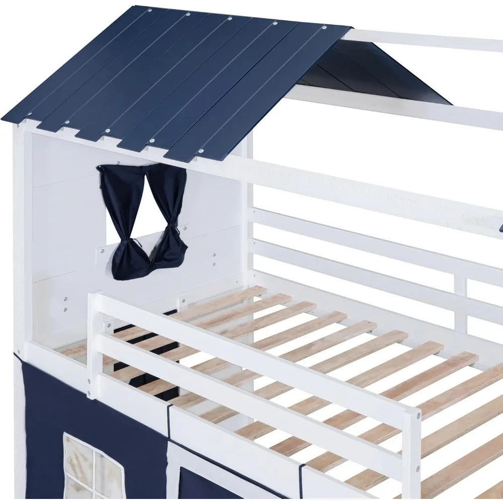 Kids' Twin Over Twin Creative Playhouse Loft Bed