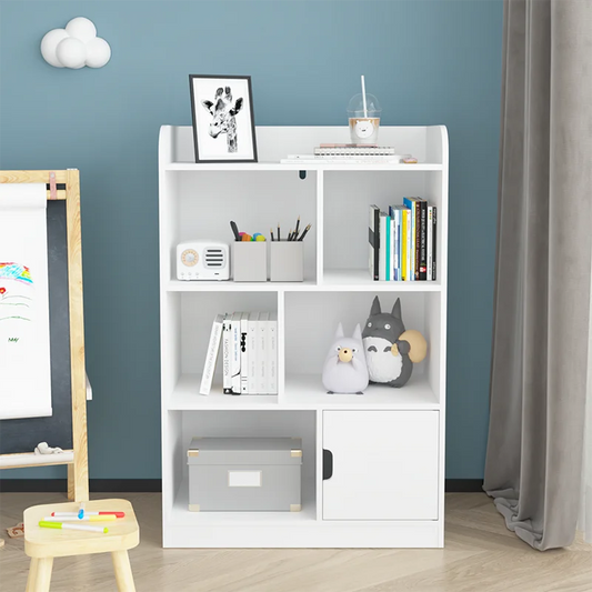Kids' 6 Compartment Freestanding Bookcase Organizer