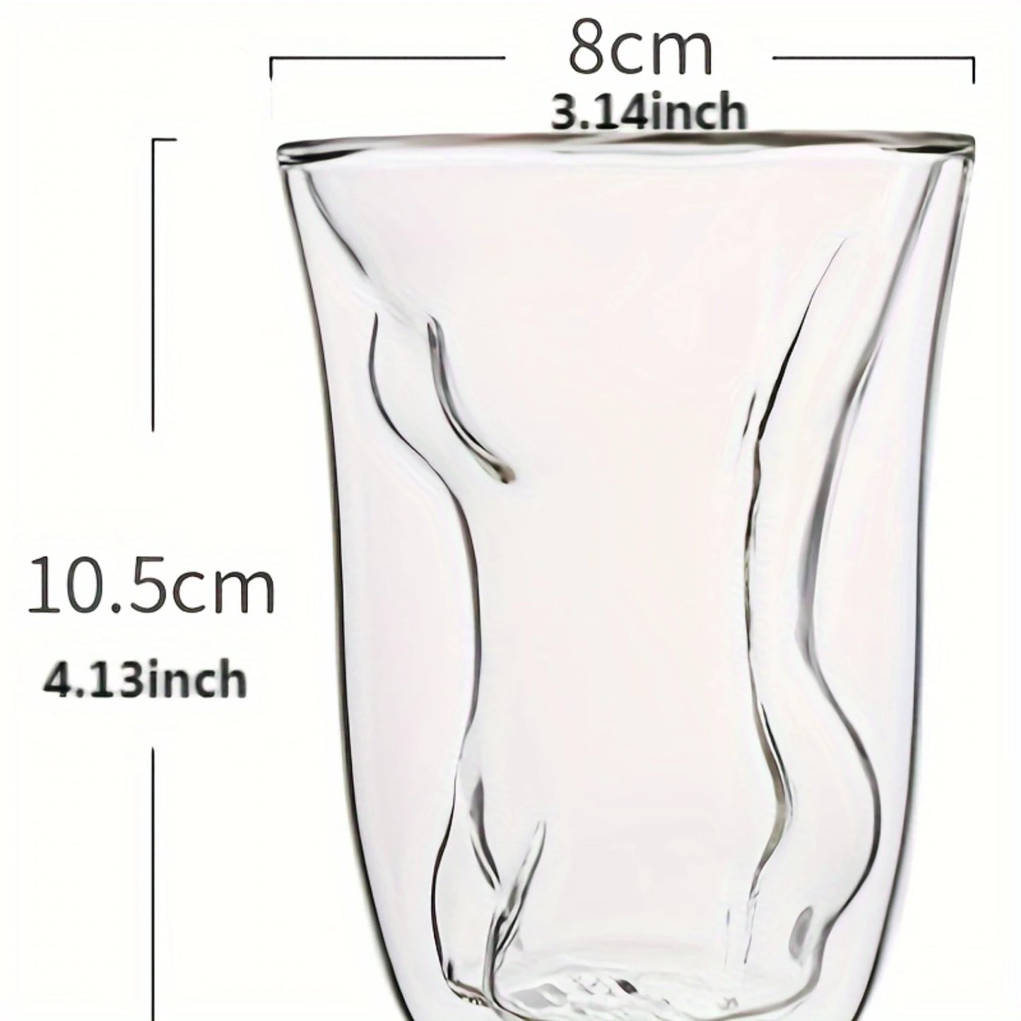 2pc Unique Shaped Glass Mug, 200ml/6.7OZ