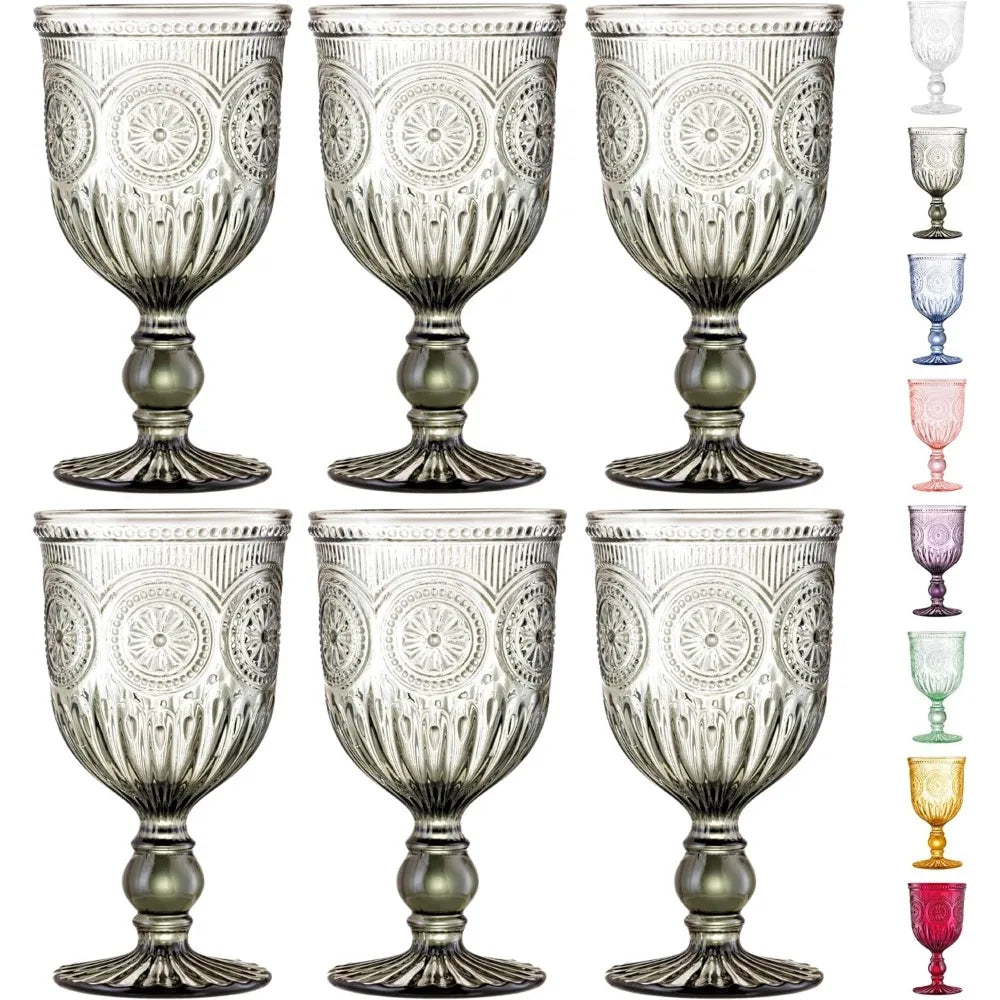 6-piece Smoked Glass Goblets Set