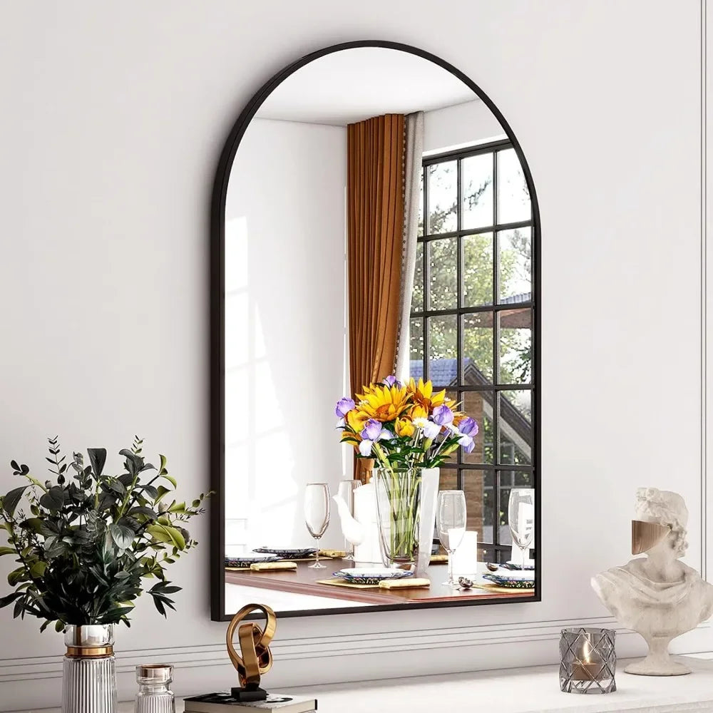 Metal Frame Arched Wall Mirror