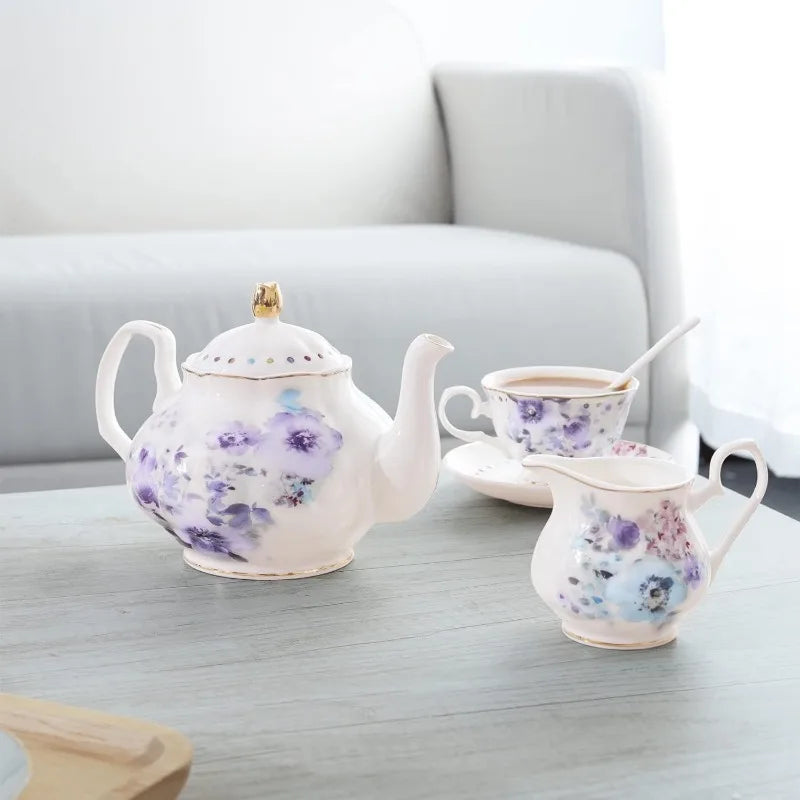 Floral Porcelain Tea Set, Service for 6