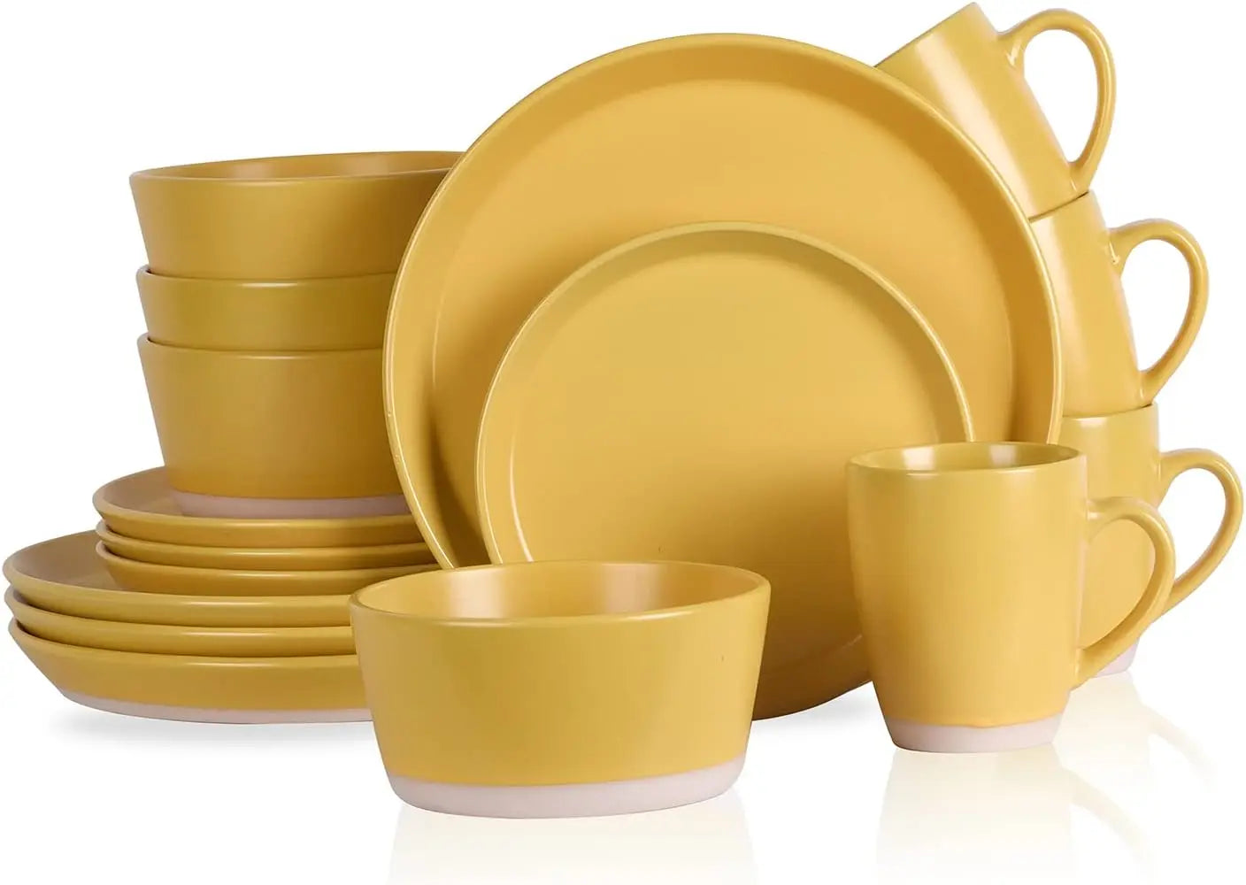 16-Piece Modern Stoneware Dinnerware Set