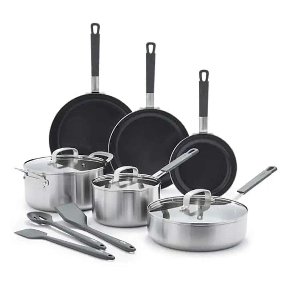 Bobby Flay 12 Piece Stainless Steel Nonstick Cookware Set