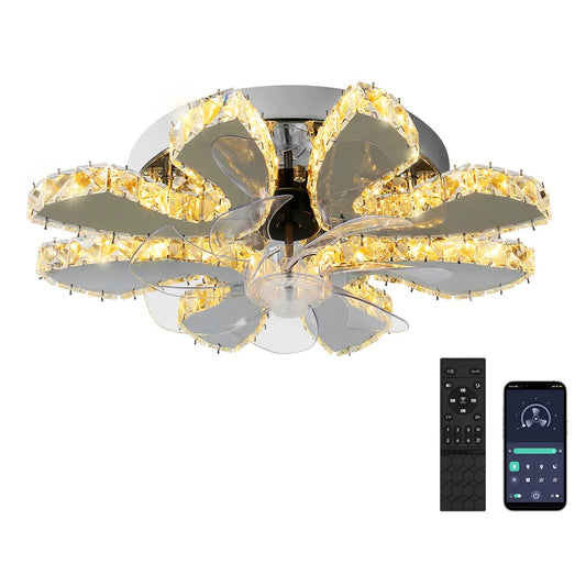 Luxury Crystal Led APP/ Remote Control Ceiling Fan
