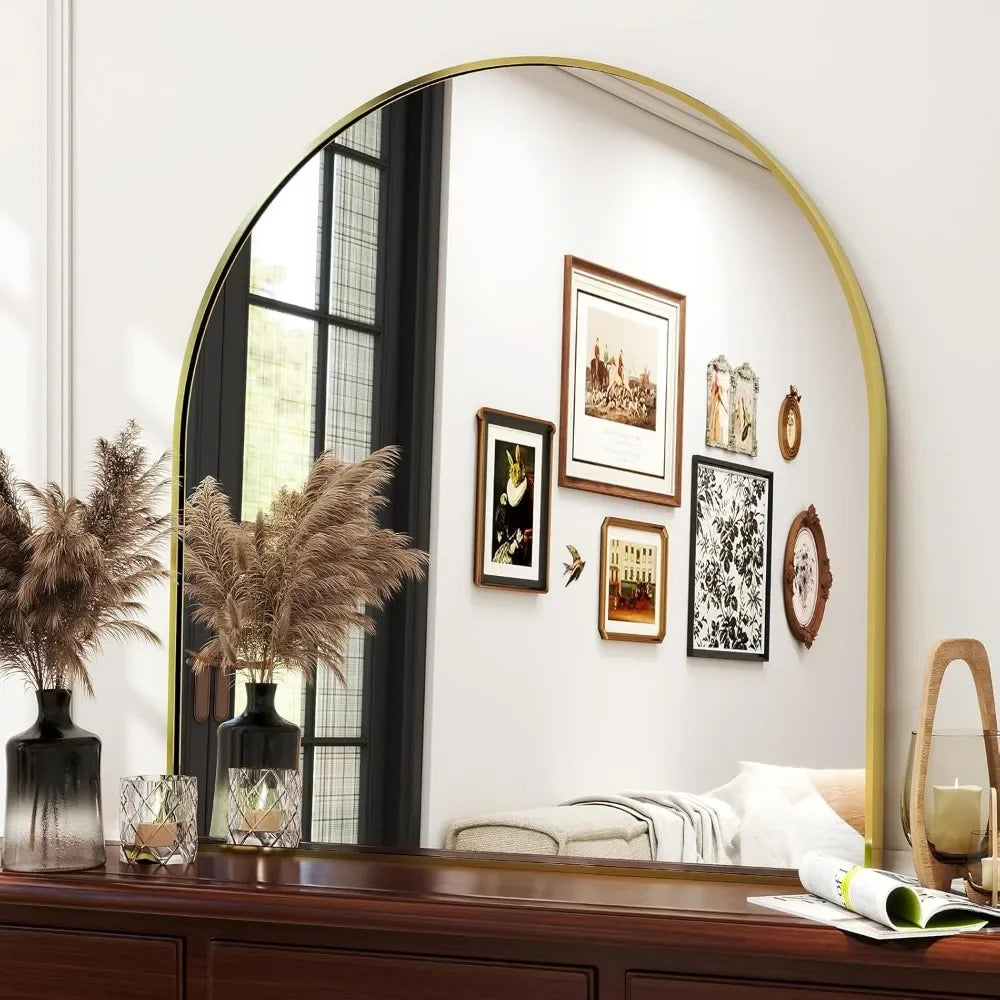 Metal Frame Arched Wall Mirror