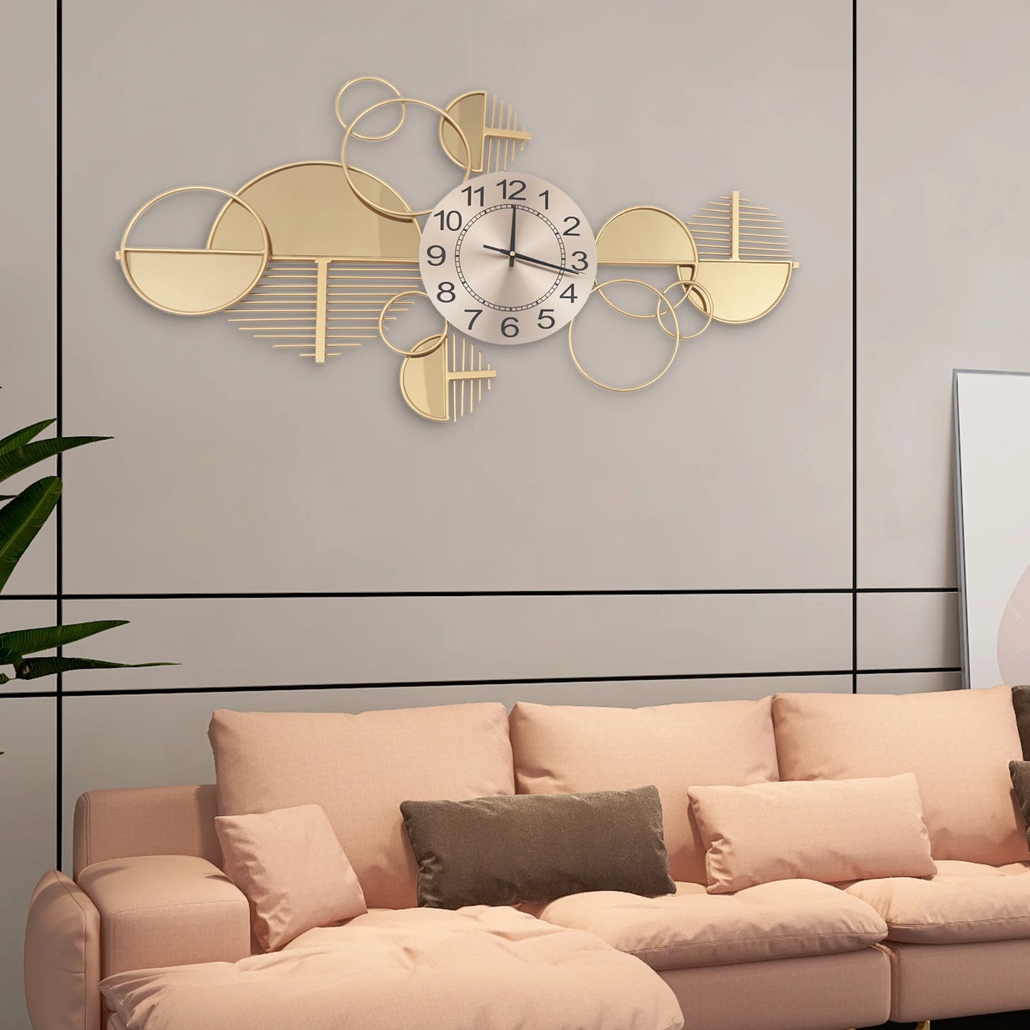 Large Golden Modern Minimalist Metal Wall