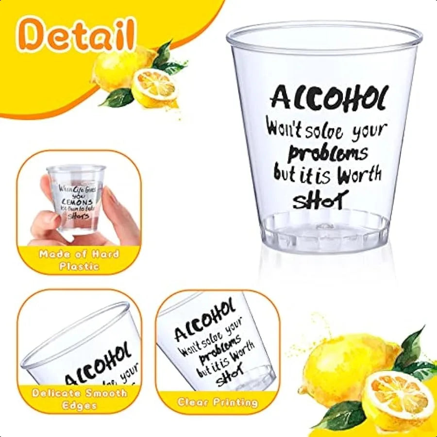 100 Pcs Plastic Shot Glasses - 1.5 oz Disposable Cups