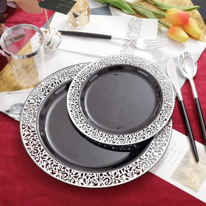 350 pcs Plastic Dinnerware Set