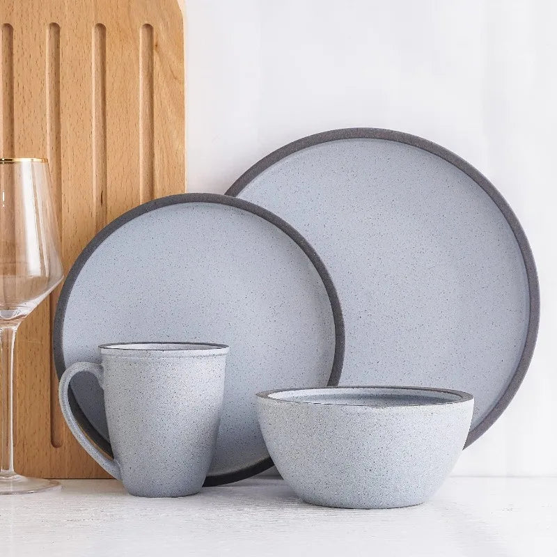 Tom Stoneware Reactive Glaze Dinnerware Set, 16/32 piece