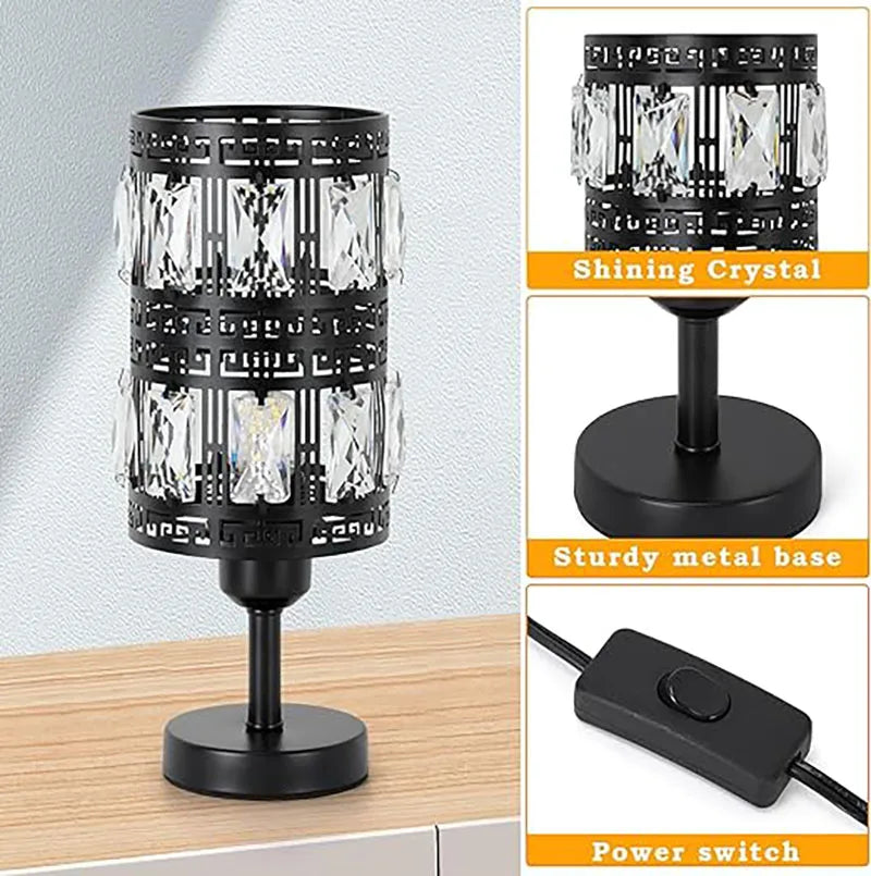 Set of 2 Black Decorative Desk Lamp