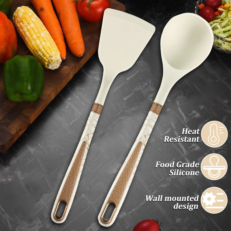 16PCS/Stainless Steel Kitchen Knife Silicone Kitchenware Set